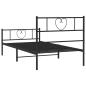 Preview: Bettgestell mit Kopf- und Fußteil Metall Schwarz 107x203 cm