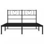 Preview: Bettgestell mit Kopfteil Metall Schwarz 120x190 cm