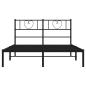 Preview: Bettgestell mit Kopfteil Metall Schwarz 120x200 cm