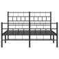 Preview: Bettgestell mit Kopf- und Fußteil Metall Schwarz 135x190 cm