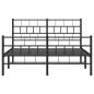 Preview: Bettgestell mit Kopf- und Fußteil Metall Schwarz 150x200 cm