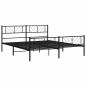 Preview: Bettgestell mit Kopf- und Fußteil Metall Schwarz 183x213 cm