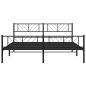 Preview: Bettgestell mit Kopf- und Fußteil Metall Schwarz 183x213 cm