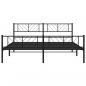 Preview: Bettgestell mit Kopf- und Fußteil Metall Schwarz 200x200 cm