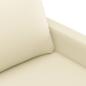 Preview: 3-tlg. Sofagarnitur mit Kissen Creme Kunstleder