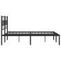 Preview: ARDEBO.de - Bettgestell mit Kopfteil Metall Schwarz 150x200 cm