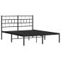 Preview: Bettgestell mit Kopfteil Metall Schwarz 150x200 cm