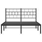 Preview: Bettgestell mit Kopfteil Metall Schwarz 150x200 cm
