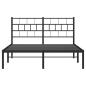 Preview: Bettgestell mit Kopfteil Metall Schwarz 160x200 cm