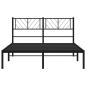 Preview: Bettgestell mit Kopfteil Metall Schwarz 140x190 cm