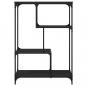 Preview: Bücherregal Schwarz 81x36x115 cm Holzwerkstoff und Stahl