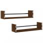 Preview: Wandregale mit Stangen 2 Stk. Braun Eichen-Optik 60x16x14 cm