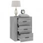 Preview: Nachttisch Grau Sonoma 50x36x60 cm Holzwerkstoff