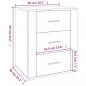 Preview: Nachttisch Grau Sonoma 50x36x60 cm Holzwerkstoff