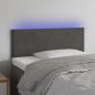 Preview: ARDEBO.de - LED Kopfteil Dunkelgrau 90x5x78/88 cm Samt