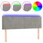Preview: LED Kopfteil Hellgrau 144x5x78/88 cm Samt