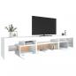 Preview: TV-Schrank mit LED-Leuchten Weiß 215x36,5x40 cm