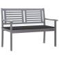 Preview: 2-Sitzer-Gartenbank mit Auflage 120 cm Grau Eukalyptusholz
