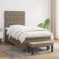 Preview: ARDEBO.de - Boxspringbett mit Matratze Taupe 80x200 cm Stoff