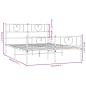Preview: Bettgestell mit Kopf- und Fußteil Metall Weiß 135x190 cm