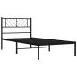 Preview: Bettgestell mit Kopfteil Metall Schwarz 100x190 cm