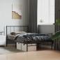 Preview: ARDEBO.de - Bettgestell mit Kopf- und Fußteil Metall Schwarz 90x200 cm