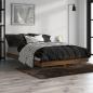 Preview: ARDEBO.de - Bettgestell Braun Eichen-Optik 120x190 cm Holzwerkstoff