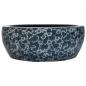 Preview: Aufsatzwaschbecken Schwarz und Blau Rund Ø41x14 cm Keramik