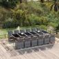 Preview: ARDEBO.de - 13-tlg. Garten-Essgruppe mit Kissen Poly Rattan Grau