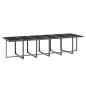 Preview: 13-tlg. Garten-Essgruppe mit Kissen Poly Rattan Grau