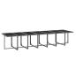 Preview: 15-tlg. Garten-Essgruppe mit Kissen Poly Rattan Grau