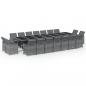 Preview: 19-tlg. Garten-Essgruppe mit Kissen Poly Rattan Grau