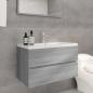 Preview: ARDEBO.de - Waschbeckenschrank mit Einbaubecken Grau Sonoma Holzwerkstoff