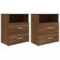Preview: ARDEBO.de - Nachttische 2 Stk. Braun Eichen-Optik 50x32x60 cm