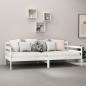 Preview: Tagesbett mit Matratze 90x200 cm Weiß Kiefer Massivholz