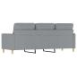Preview: 3-Sitzer-Sofa Hellgrau 180 cm Stoff