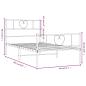 Preview: ARDEBO.de - Bettgestell mit Kopf- und Fußteil Metall Weiß 100x200 cm