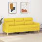 Preview: ARDEBO.de - 3-Sitzer-Sofa Hellgelb 180 cm Stoff