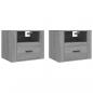 Preview: Wand-Nachttische 2 Stk. Grau Sonoma 50x36x40 cm