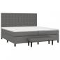 Preview: Boxspringbett mit Matratze Grau 200x200 cm Kunstleder
