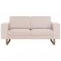 Preview: 2-Sitzer-Sofa Stoff Cremeweiß