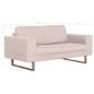 Preview: 2-Sitzer-Sofa Stoff Cremeweiß
