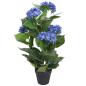 Preview: Künstliche Hortensie mit Topf 60 cm Blau