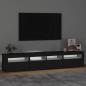 Preview: TV-Schrank mit LED-Leuchten Schwarz 210x35x40 cm