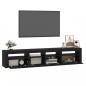 Preview: TV-Schrank mit LED-Leuchten Schwarz 210x35x40 cm