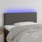 Preview: ARDEBO.de - LED Kopfteil Grau 90x5x78/88 cm Kunstleder