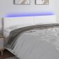 Preview: ARDEBO.de - LED Kopfteil Weiß 180x5x78/88 cm Kunstleder