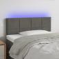 Preview: ARDEBO.de - LED Kopfteil Dunkelgrau 100x5x78/88 cm Samt