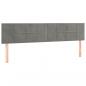 Preview: LED Kopfteil Hellgrau 180x5x78/88 cm Samt