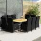 Preview: 11-tlg. Garten-Essgruppe Poly Rattan Schwarz